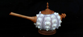 Sea Urchin teapot with wooden parts